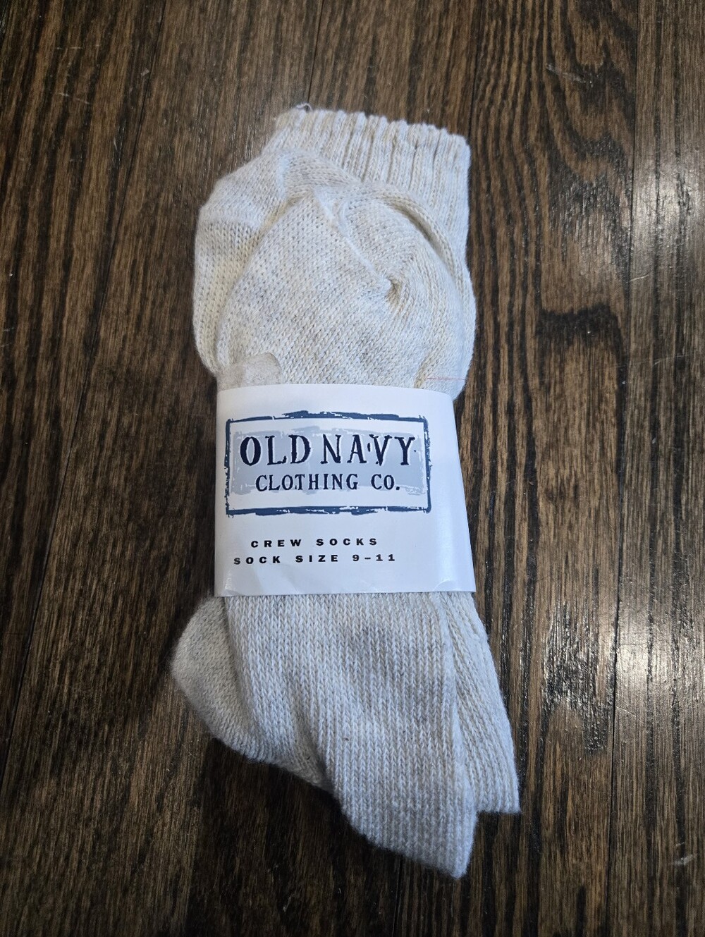 Vintage Old Navy Beige Cotton Blend Crew Socks Size 9-11 New